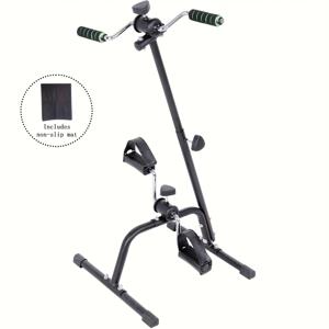 TEMU 미끄럼 방지 매트가 있는 조절 가능한 휴대용 재활 스텝퍼 - 충전/배터리 필요 없음, 견고한 블랙 아이언 프레임, 노인 사지 훈련 및 뇌졸중 회복을 위한 데스크탑 페달 운동기구, 실내 홈 피트니스 장비, 미니 스텝퍼 운동 기계, 세련된 디자인, 안전한 구조, 컴팩트한 설계, 내구성 있는 프레임, 신체 이완