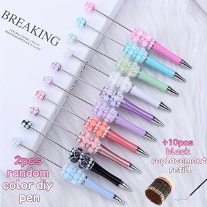 TEMU 12pcs 핫 셀링 인공 진주 꽃 세트, 비즈 볼펜, 보석 키트 DIY 펜 만들기, 랜덤 컬러, 선물 상자 축제
