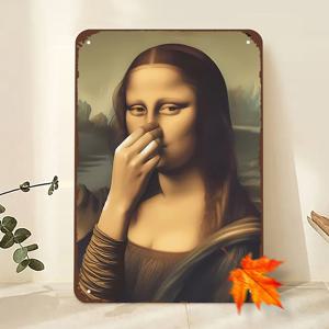 TEMU 2D 평면, 유머러스 패러디 금속 벽 장식 - 8x12인치 레트로 가을 잎 액센트, 쉬운 설치 욕실 침실 거실 데코, 할로윈 크리스마스 성패트릭데이 완벽한 선물, 계절별 장식, 재미있는 아트워크