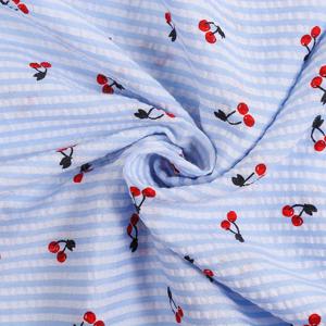 TEMU 50x145cm (19.68x57인치) 생동감 넘치는 멀티컬러 & 기분 좋은 체리 프린트 폴리에스터 원단 - DIY 퀼팅, 베개 만들기, 선물 포장, 홈 데코용 내구성 있는 프리컷 직물, 고품질 재료, 손세탁 전용, 줄무늬 패턴, 재봉 취미 활동가들을 위한 소재