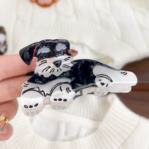 TEMU 귀여운 개 & 원숭이 헤어클립 - 재미있는 스나우저 & 원숭이 디자인, 아세테이트 소재, 스타일링 및 액세서리에 완벽, 여성에게 이상적인 헤어 액세서리