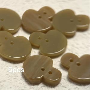 TEMU 5개 귀여운 숲 버섯 레진 버튼 - 카툰 버섯 디자인, 두 눈이 있는 13mm, 갈색, 셔츠, 일기장 및 수선 프로젝트에 적합, 버섯 액세서리