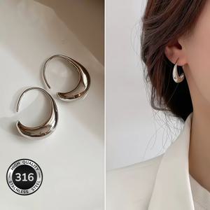 TEMU 알러지 방지 스테인리스 스틸 초승달 드롭형 귀걸이. 편안하고 다용도, 심플하면서 우아한 디자인의 여성용 고급 패션 액세서리. 일상 및 파티에 적합한 섬세한 선물용 주얼리