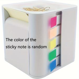 TEMU 데스크탑 노트 정리함, 팝업 스티커 노트가 있는 노트 디스펜서, 홀더 및 보관 솔루션, 자석 종이 클립 캐쳐, 노트 리필 상자 세트 포함