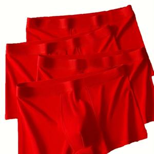 TEMU 랜덤 남성용 솔리드 레드 미드 라이즈 드로즈 - 통기성 좋은 스트레치 원단, 편안하고 스타일리시한 자수 디자인이 있는 속옷, 세탁기 사용 가능, 캐주얼 복장에 적합한 레귤러 핏, 데일리 속옷 | 스타일 | 부드러운 질감