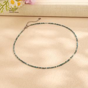 TEMU 1pc 자연적인 아프리카 터키조아 다면체 비즈 미니멀 스타일 목걸이 방수 패션 보석 아름다운 사랑하는 사람에게 선물로 사용할 수 있습니다.