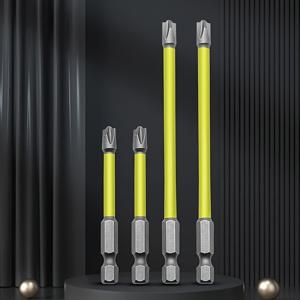 TEMU 4pcs 자석 전기 기술자 스크루 드라이버 헤드 키트, 수동 및 전기 도구용 미끄럼 방지 금속 블레이드 헤드, 6각 핸들 PH2-65mm 및 110mm, 소켓 스위치 패널과 호환 가능, 강력한 자석력 미끄럼 방지 특수 제거 도구