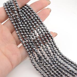 TEMU 천연 테라헤르츠 스톤 비즈 - 면처리된 라운드 & 큐브 보석 구슬 (2mm, 3mm, 4mm) - DIY 주얼리 제작용, 목걸이, 팔찌, 귀걸이 - 긴 스트랜드 (39cm) - 펜던트, 체인, 선물용 우아한 세련된 핸드메이드 액세서리 공예 비즈