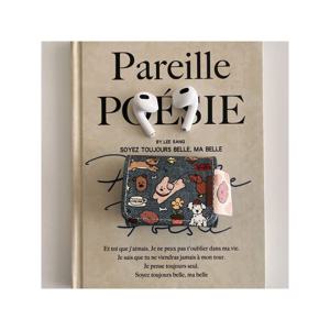 TEMU 가죽 태그 일러스트레이션으로 강아지, 애플용 데님 헤드폰 케이스, 에어팟 프로 2, 에어팟 프로, 에어팟 4, 에어팟 3, 및 에어팟 2에 적합합니다.