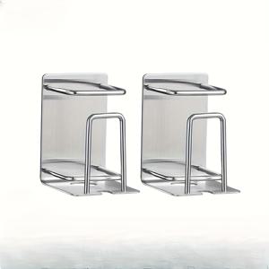 TEMU 2pcs 스테인리스 스틸 치실 홀더, 욕실 및 치약용 벽걸이 컵 랙, 드릴링이 필요하지 않습니다. 내구성과 청소가 쉬운, 욕실 정리 및 보관