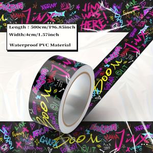 TEMU 500cm/196.85inch 스타일 와시 테이프 - 밝은 네온 색상, 내구성 있는 플라스틱, DIY 공예, 자동차, , 자전거, 컴퓨터 및 태블릿, 장식, 강력한 그래픽 디자인, 고품질 접착제