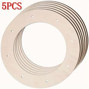 TEMU 목공예 꽃 화환 슬라이싱 프레임 DIY 페인팅 휴일 발렌타인데이 결혼식 목재 펜던트 5개 세트 - 크리스마스, 새해, 추수감사절, 결혼식 파티 장식, 문 장식용 걸이 장식, 축제 디자인,공예 애호가