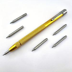 TEMU 6개 세트: 마커 펜 1개 + 교체용 펜 팁 5개, 교체 가능한 펜 니들 마커 펜, 텅스텐 스틸 마커 펜, 세라믹 유리 칼 마커 펜, 합금 마커 펜. 유리, 타일, 옥, 기타 물품의 마킹 및 라벨링에 사용 가능