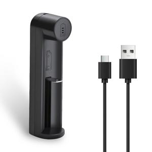 TEMU 1개 POWERKAN 스마트 리튬 배터리 충전기, USB-C 고속 충전, 자동 전압/전류 감지 및 과충전 방지 - 10440/14500/14650/16340/16650/17650/17670/18350/18490/18500/18650/20700/21700/22700/26650/26700 리튬 이온 호환