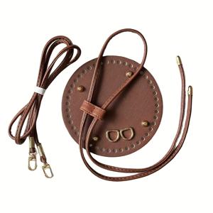 TEMU 3pcs DIY 크로셰 쟈오지 가방 액세서리 키트 - 바구니로 된 쟈오지 가방 손으로 크로셰한 가방 재료, 조절 가능한 어깨 스트랩, 드로스트링 및 내구성이 뛰어난 인조 가죽 베이스, 손수 만든 가방 액세서리, DIY 지갑 크로셰 가방 만들기, DIY 지갑 만들기