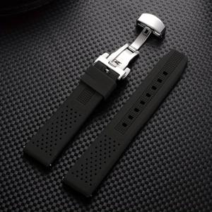 TEMU 유연하고 통기성 좋은 실리콘 손목 스트랩 - 오래 지속되고 패셔너블한 20mm 22mm 24mm, 삼성 및 화웨이에 적합 - 남성을 위한 편안한 나비 걸쇠 스타일