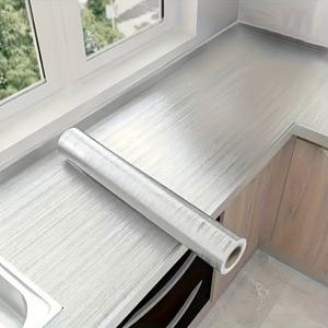 TEMU 1롤 0.12mm 두께 자체 접착 PVC 메탈릭 스티커 | 내열성, 내구성, 스틱 앤 티어 디자인 | 냉장고 도어, 주방 카운터탑 리모델링용 | 홈 인테리어 장식 벽지