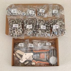 TEMU 보석 제조 도구 그롬트 도구 키트, 아이렛 도구 다목적 휴대용 수동 구멍 펀치 리벳 프레스 플라이어 3개 교체 가능한 믹스 600개 세트 7.5/32