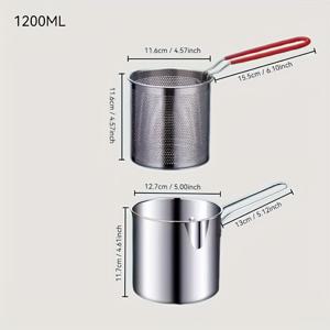 TEMU 1.2L 소형 튀김기 | 스테인리스 스틸 재질 | 오일 효율적인 디자인 | 다용도 (튀김/불고기/닭곱창) | 기숙사 방 & 작은 주방에 적합