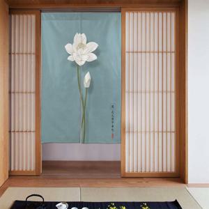 TEMU 1개 일본식 도어 커튼 34x56인치 - 연꽃 디자인 라이트 차단 린넨 파티션 커튼, 클래식 스타일 욕실 침실 주방 흡연실용, 사계절 홈 데코 휴일 선물, 장식 천천, 자연 소재 드레이프