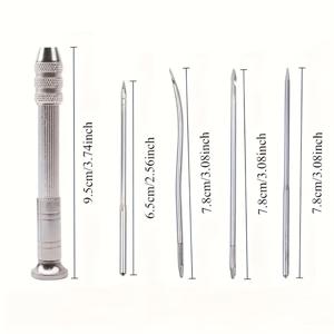 TEMU 스테인리스 수리 키트 5개 세트 - 인조 가죽 콘 & 교체 가능한 바늘 포함 - 스니커즈, 부츠, 핸드크래프트용 헤비듀티 DIY 신발 수리 도구 - 나일론/왁스 실 호환 - DIY 애호가 및 전문가용 신발 수리 용품