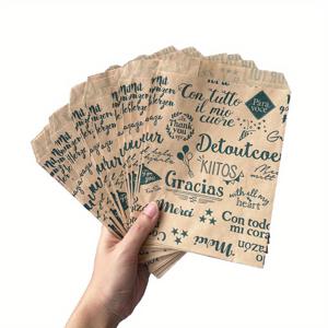 TEMU 25개입 (25개) 다크 그린 5x7 인치 우아한 평면 종이 가방 - 대량 구매로 대폭 절약, 메르시 카드, 웨딩 파보어, 파티 용품, 선물 포장용 (다크 그린, 평면 디자인)