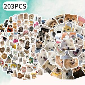 TEMU 203피스 귀여운 고양이와 강아지 스티커 세트, 생동감 넘치는 동물 디자인의 내구성 있는 장식 스티커, 책상, 물병 등에 사용 가능한 오피스 용품 - 작업 공간을 밝혀주는 완벽한 선물 아이디어!