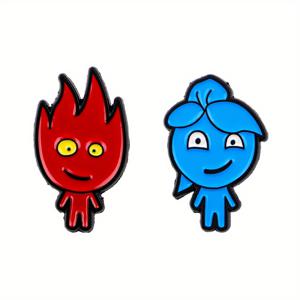 TEMU 2개/세트 남성용 만화 얼음과 불 라펠 핀, 백팩 서류가방 배지 브로치, 의류 액세서리 패션 선물, 백팩 액세서리 핀, 서류가방 배지 부착물, 패션 브로치 핀, 얼음과 불 핀, 에나멜 마감 핀, 만화 테마 핀, 디테일 만화 에나멜, 고품질 에나멜 코팅|남자서류가방