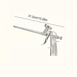 TEMU 1pc 은빛 폼 Caulking Gun, 폼 확장 스프레이 제트 접착제 Gun No-Clean, 폼 시멘트를 위한 풀 메탈 건, 쉽게 청소, 쉽게 폼, 산업 건설, 가정 장식, 에어컨 창문 및 문에 적합