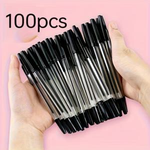 TEMU 100팩 사무용 0.7mm 라운드 팁 볼펜, 빨강/검정/파랑 선택 가능, 학생 및 교사를 위한 내구성 있는 수정 펜