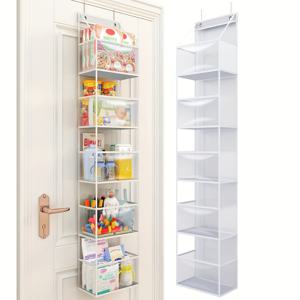 TEMU 6단 걸이형 아동용 문걸이 정리함 - 기저귀, 장난감 & 액세서리 보관함 - 후크 포함 가구 정리대