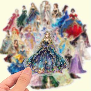 TEMU 30pcs 성 공주 투명 레이저 스티커 - 노트북, 물병, 스케이트보드 등에 완벽하게 적합합니다. - 이상적인 크리스마스 선물 및 보상 선물 ~~ 할로윈 다양한 축제에 사용할 수 있습니다~~~~
