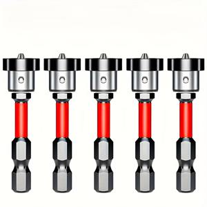 TEMU 5개 세트 자석 S2 스틸 크로스 스크루드라이버 세트, 스톱 리미트 포함, 50mm, PH2 자석 위치 지정 비트, 1/4