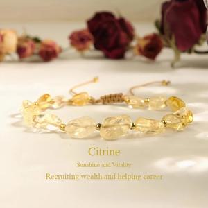 TEMU 1개 천연 시트린 팔찌 - 황금빛에서 갈색 레몬톤, 여성을 위한 우아한 주얼리, 11월 탄생석 선물, 아내/ 생일 또는 기념일 선물 - 일상 및 특별한 날을 위한 태양 클러스터 디자인, 장인 액세서리