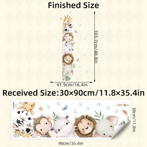 TEMU Peeking Jungle Animals Wall Decal Sticker - 만화 동물 벽 예술, 어린이를 위한 상호 작용 야생 생물 모험 유아실 장식, 문, 어린이를 위한 자체 접착식 벽 예술, 유아실 장식| 유아를 위한 유아 장식| 자체 접착식 스티커