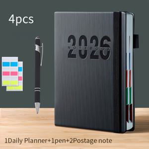 TEMU 4pcs 2026 패턴 플래너 주간 월간 스케줄, 성인 플래너 조직자 캘린더 자제력 체크리스트 저널 노트북|달력|달력|캘린더