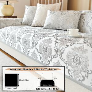 TEMU 1개 럭셔리 샤넬 자카드 소파 쿠션, 유럽 스타일 라이트 럭셔리 패셔너블 반려동물 친화적 미끄럼 방지 파티클 조합 소파 보호 매트, 사계절 내구성 가구 커버 - 침실, 사무실, 거실 장식용