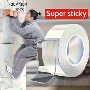 TEMU 고강도 양면 나노 테이프 - 강력하고 재사용 가능한 플라스틱 접착제, 금속, 플라스틱, 나무, 직물용 - DIY 공예, 임시 수리, 장식용 다목적 표면 접착제|DIY