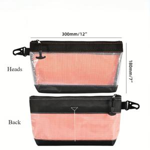 TEMU 12인치 투명 PVC 지퍼 도구 가방 - 방전 방지 미니 정리함, 다중 구획, 하드웨어, 스크루, 너트 및 볼트용 내구성 폴리에스터 - 워크숍, 차고, DIY 프로젝트용 휴대용 보관함, 도구 정리함 보관함, 튼튼한 지퍼 잠금