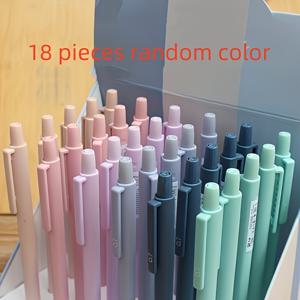 TEMU 18팩 모란디 컬러 기계식 연필과 지우개, 0.7mm 납심 - 학생 및 사무용품을 위한 내구성 있는 플라스틱 필기 연필, 18세 이상 성인에게 적합, 크리스마스 선물, 할로윈 선물, 크리스마스 선물