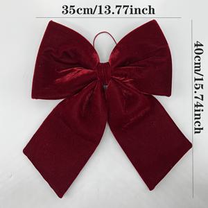 TEMU 우아한 레드 벨벳 크리스마스 보우 장식 - 고급스러운 원단, 전원 필요 없음, 집, 사무실, 파티용 휴일 장식에 완벽, 크리스마스 장식
