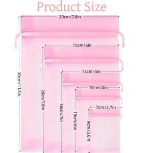 TEMU 50개입 핑크 오간자 파티 선물백, 다섯 가지 사이즈 제공 - 크리스마스, 추수감사절, 발렌타인데이, 부활절 및 기타 명절에 완벽한 선물 포장백. 웨딩 페이버, 브라이덜 샤워, 생일 파티에 이상적. 보석, 사탕, 소형 선물에 완벽하게 적합