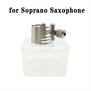 TEMU 스테인리스 스틸 싱글 나사 조절 색소폰 리가처 클립 - 컴팩트하고 내구성 있는, 색소폰 및 클라리넷용 안전한 마우스피스 홀더, 레드 액센트, 슬림 메탈릭 마감, 견고한 구조