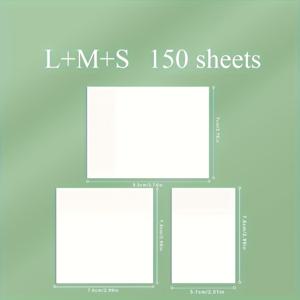 TEMU 12팩 방수 투명 스티키 노트 150장 | 자체 접착식, 재사용 가능한 다양한 사이즈 노트북 페이지 (사각형/직사각형) | 메모 및 책에 적합한 학교와 사무실 정리용