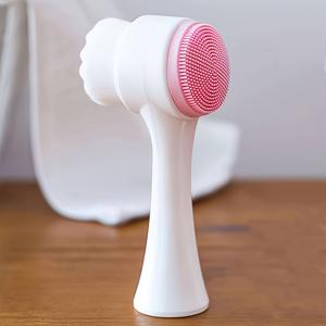 TEMU 얼굴 브러시, 얼굴 각질 제거 및 깊은 클렌징 브러시, 양면 실리콘 소프트 브리스틀 클렌징 밀크, 라이트 베이지 케어 페이셜 토너 365일 사용 가능, 사계절용, 194개 국가에서 제공, 24개의 축제 포함