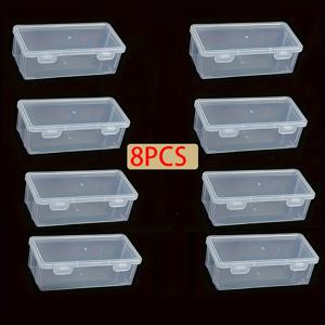 TEMU 8/10개입 투명 보관 상자, 대용량 보관 상자, 사무용품 보관 상자, 포장 연필 보관 상자, 이상적인 발렌타인데이 선물. 가정용 보관을 위한 책상 및 서랍 정리함