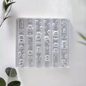 TEMU 1개 고투명 3D 장난스러운 곰 귀여운 곰 풍선 곰 네일 아트 몰드 네일 장식 몰드, 레진 액체 몰드, 네일 아트 프린팅 템플릿