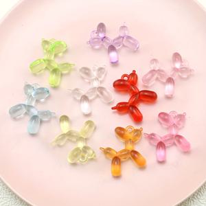 TEMU 9개 DIY 액세서리 세트, 아크릴 입체 투명 컬러 풍선 강아지 펜던트, 키링 가방 장식, 휴대폰 체인 걸이