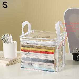 TEMU 1개 투명 PVC 플립창 수납백 - 다기능 정리함, 장난감·공예품·책·학용품에 적합한 내구성 있는 접이식 홈수납박스, Fall/크리스마스/할로윈 데코레이션과 공예물 정리를 위한 11가지 휴일의 완벽한 선물, 세련된 디자인, 튼튼한 제작, 경량화 사각형 멀티퍼포즈 컨테이너