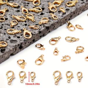 TEMU 10/12/14mm 약 102개 골드/실버 고품질 변색 방지 스테인리스 스틸 주얼리 클라스프 로브스터 클라스프 DIY 팔찌 목걸이 키체인 안경 체인 및 기타 장식 링크